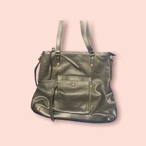 KOOBA Genuine Black Leather Tote‎